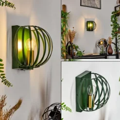 Style Boho-Chic-hofstein Applique murale Lepa Vert, 1 lumière