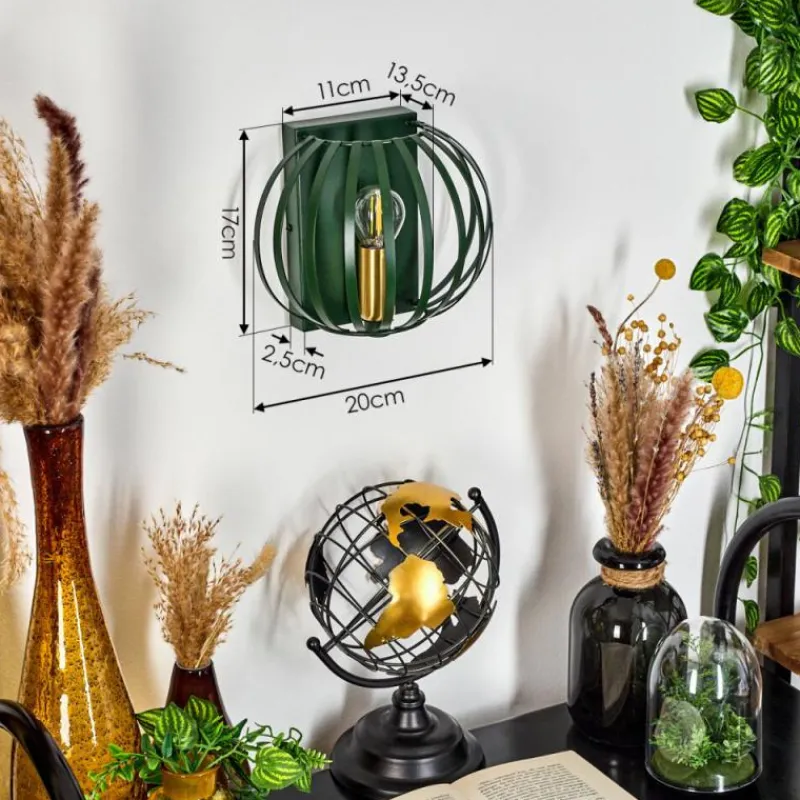 Style Boho-Chic-hofstein Applique murale Lepa Vert, 1 lumière