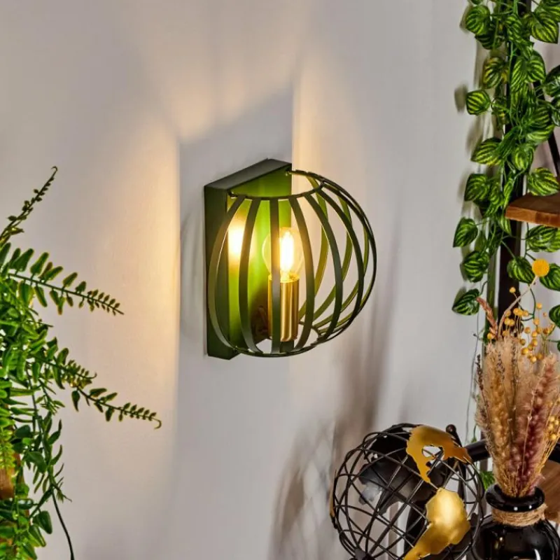 Style Boho-Chic-hofstein Applique murale Lepa Vert, 1 lumière