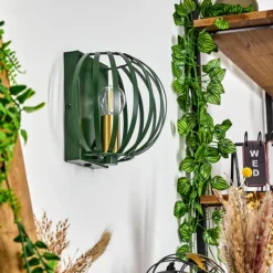 Style Boho-Chic-hofstein Applique murale Lepa Vert, 1 lumière