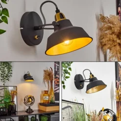 Lampes Dorées-hofstein Applique murale Llanage Noir, Blanc, 1 lumière