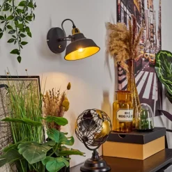 Lampes Dorées-hofstein Applique murale Llanage Noir, Blanc, 1 lumière