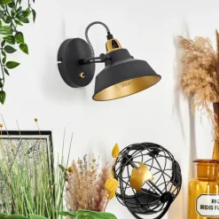 Lampes Dorées-hofstein Applique murale Llanage Noir, Blanc, 1 lumière