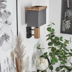 Lampes En Tissu-hofstein Applique murale Lure Brun, Couleur bois, Noir, 1 lumière