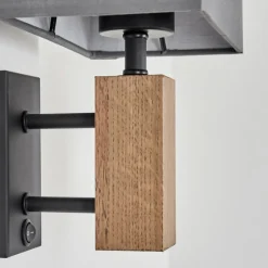 Lampes En Tissu-hofstein Applique murale Lure Brun, Couleur bois, Noir, 1 lumière