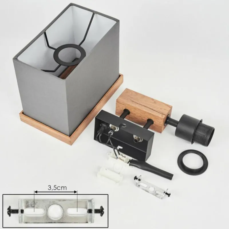 Lampes En Tissu-hofstein Applique murale Lure Brun, Couleur bois, Noir, 1 lumière