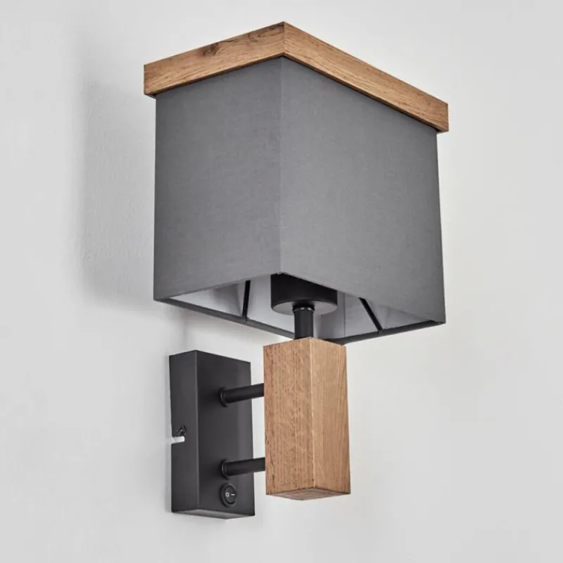 Lampes En Tissu-hofstein Applique murale Lure Brun, Couleur bois, Noir, 1 lumière