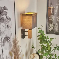 Lampes En Tissu-hofstein Applique murale Lure Brun, Couleur bois, Noir, 1 lumière