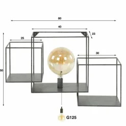 hofstein Applique murale Maynal Argent Oxydé, 1 lumière* Appliques