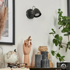 hofstein Applique murale Moesdorf LED Nickel mat, Noir, 1 lumière