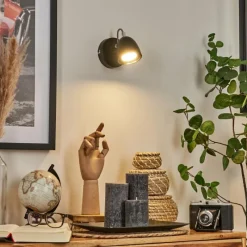 hofstein Applique murale Moesdorf LED Nickel mat, Noir, 1 lumière