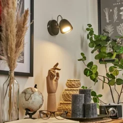 hofstein Applique murale Moesdorf LED Nickel mat, Noir, 1 lumière