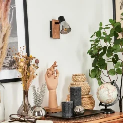 Suspension Verre Fumé-hofstein Applique murale Murianette Écru, Noir, 1 lumière