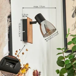 Suspension Verre Fumé-hofstein Applique murale Murianette Écru, Noir, 1 lumière