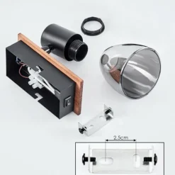 Suspension Verre Fumé-hofstein Applique murale Murianette Écru, Noir, 1 lumière