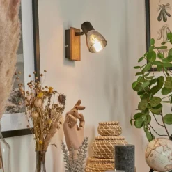 Suspension Verre Fumé-hofstein Applique murale Murianette Écru, Noir, 1 lumière