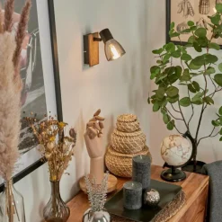 Suspension Verre Fumé-hofstein Applique murale Murianette Écru, Noir, 1 lumière