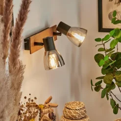 Suspension Verre Fumé-hofstein Applique murale Murianette Écru, Noir, 2 lumières