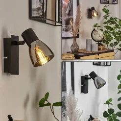 Suspension Verre Fumé-hofstein Applique murale Murianette Noir, 1 lumière