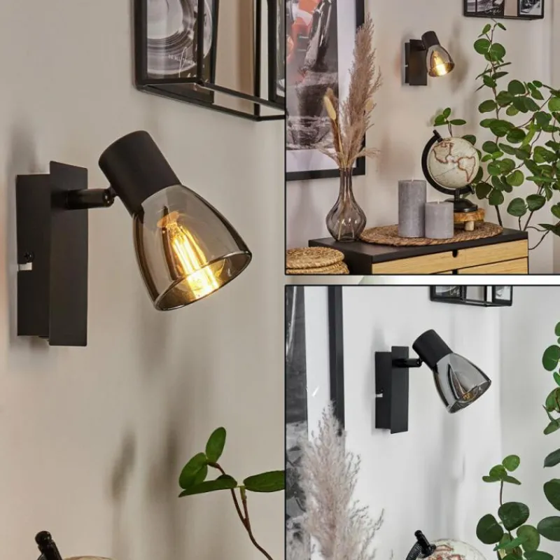 Suspension Verre Fumé-hofstein Applique murale Murianette Noir, 1 lumière