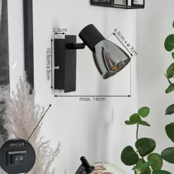 Suspension Verre Fumé-hofstein Applique murale Murianette Noir, 1 lumière