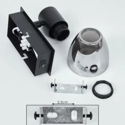 Suspension Verre Fumé-hofstein Applique murale Murianette Noir, 1 lumière