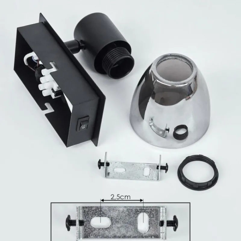 Suspension Verre Fumé-hofstein Applique murale Murianette Noir, 1 lumière