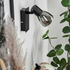 Suspension Verre Fumé-hofstein Applique murale Murianette Noir, 1 lumière