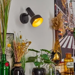 Lampes Dorées-hofstein Applique murale Musko Noir, 1 lumière