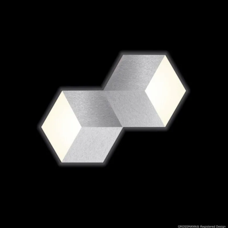 Luminaires Grossmann Applique murale / Plafonnier Grossmann GEO LED Aluminium, 2 lumières* Éclairage Led