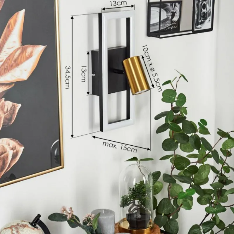 hofstein Applique murale Reboleiro LED Noir, 2 lumières