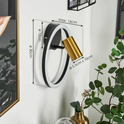 hofstein Applique murale Reboleiro LED Noir, 2 lumières