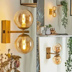 hofstein Applique murale Remaisnil Laiton, 2 lumières