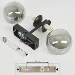 Suspension Verre Fumé-hofstein Applique murale Remaisnil Noir, 2 lumières