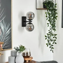 Suspension Verre Fumé-hofstein Applique murale Remaisnil Noir, 2 lumières