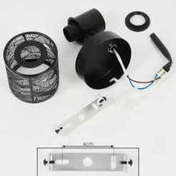 Style Boho-Chic-hofstein Applique murale Roto Noir, 1 lumière