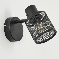 Style Boho-Chic-hofstein Applique murale Roto Noir, 1 lumière