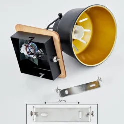 Lampes Dorées-hofstein Applique murale Safari Chrome, Écru, Noir, 1 lumière