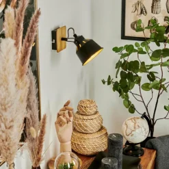 Lampes Dorées-hofstein Applique murale Safari Chrome, Écru, Noir, 1 lumière