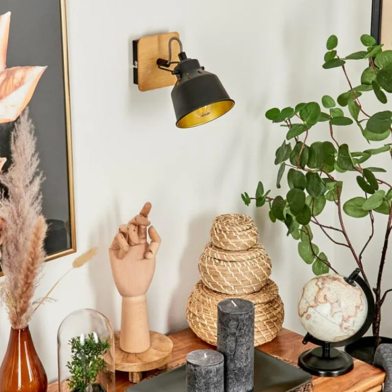 Lampes Dorées-hofstein Applique murale Safari Chrome, Écru, Noir, 1 lumière