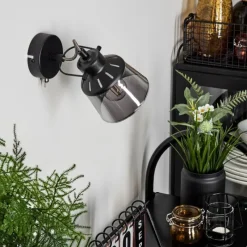 Suspension Verre Fumé-hofstein Applique murale Safari Noir, 1 lumière