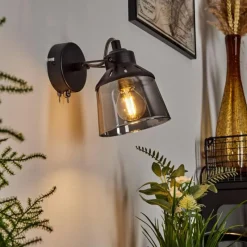 Suspension Verre Fumé-hofstein Applique murale Safari Noir, 1 lumière