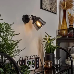 Suspension Verre Fumé-hofstein Applique murale Safari Noir, 1 lumière