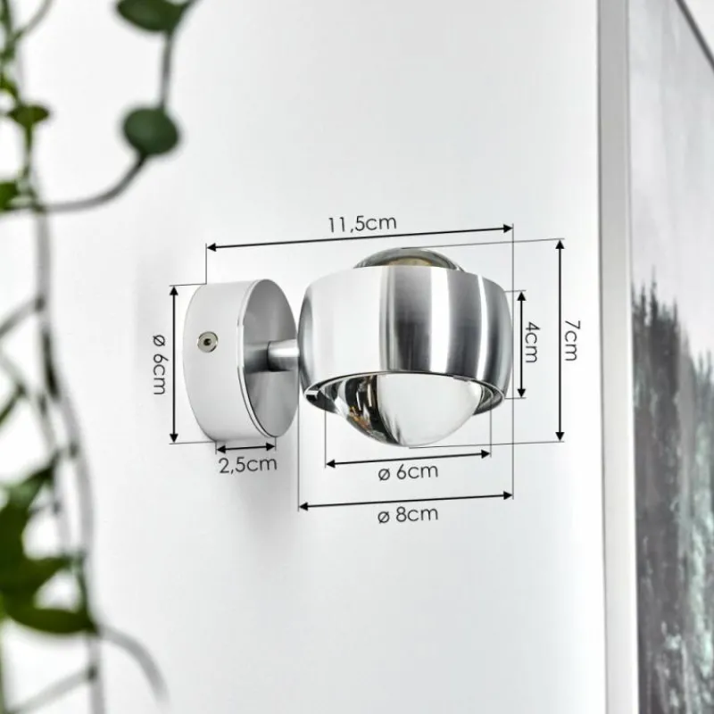 hofstein Applique murale Sapri Argenté, 1 lumière