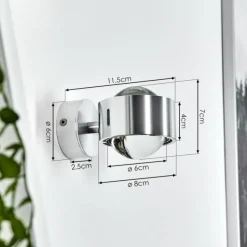 hofstein Applique murale Sapri Argenté, 1 lumière