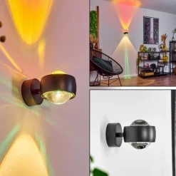 hofstein Applique murale Sapri Noir, 1 lumière