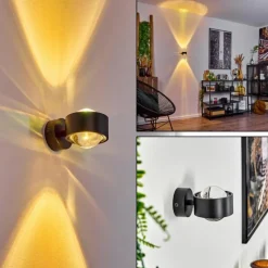 hofstein Applique murale Sapri Noir, 1 lumière