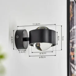 hofstein Applique murale Sapri Noir, 1 lumière