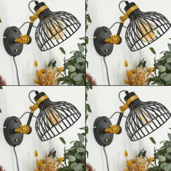 Lampes Dorées-hofstein Applique murale Sivergues Noir, 1 lumière