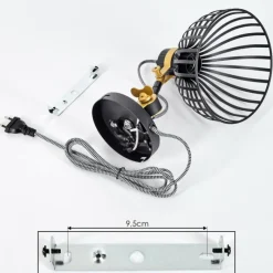 Lampes Dorées-hofstein Applique murale Sivergues Noir, 1 lumière